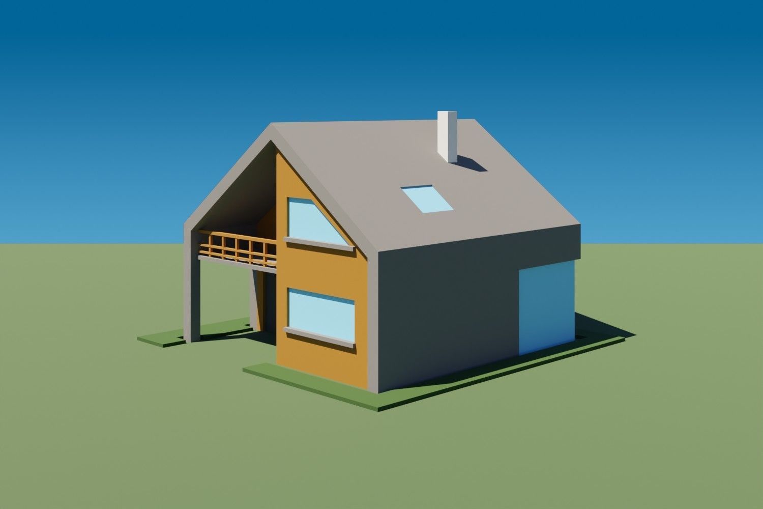 Lowpoly Buildings Set 2 house Low-poly 3D model_15
