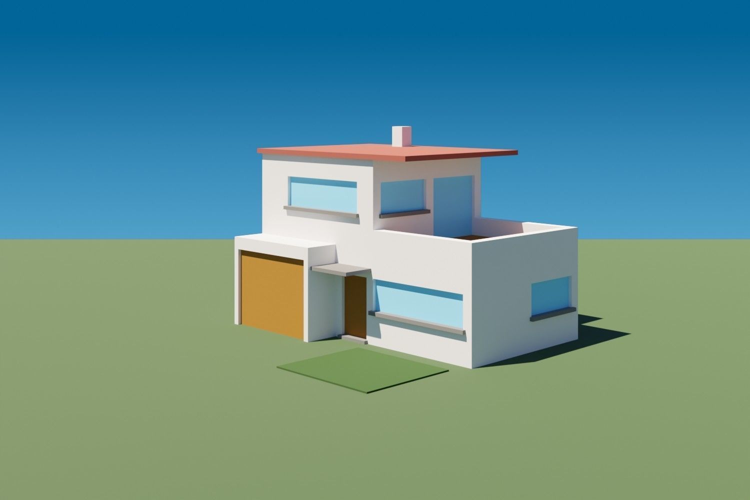 Lowpoly Buildings Set 2 house Low-poly 3D model_8