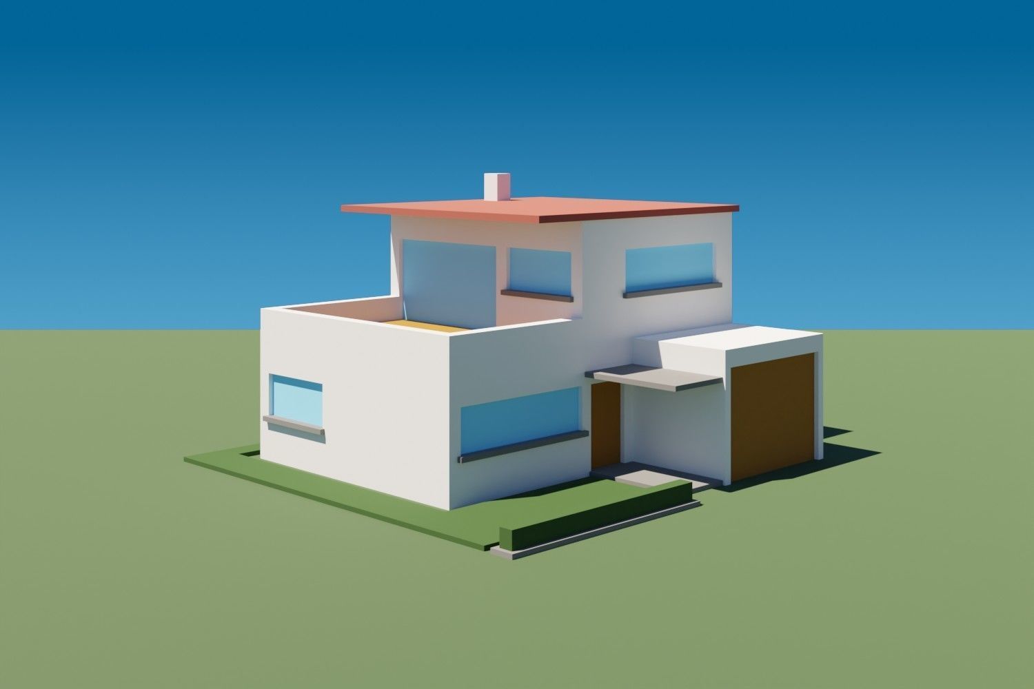 Lowpoly Buildings Set 2 house Low-poly 3D model_11