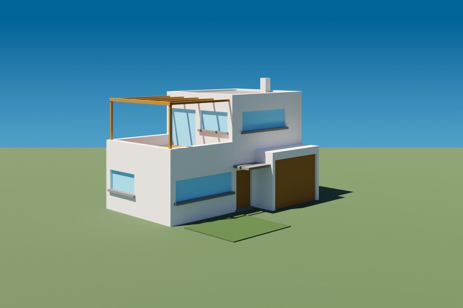 Lowpoly Buildings Set 2 house Low-poly 3D model_9