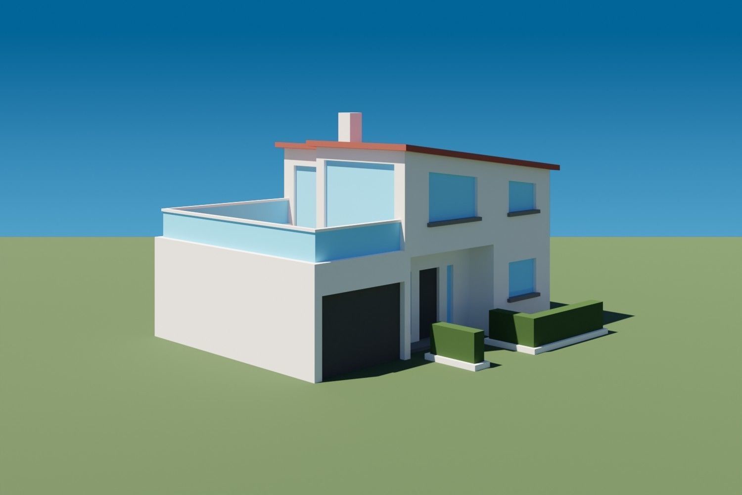 Lowpoly Buildings Set 2 house Low-poly 3D model_13