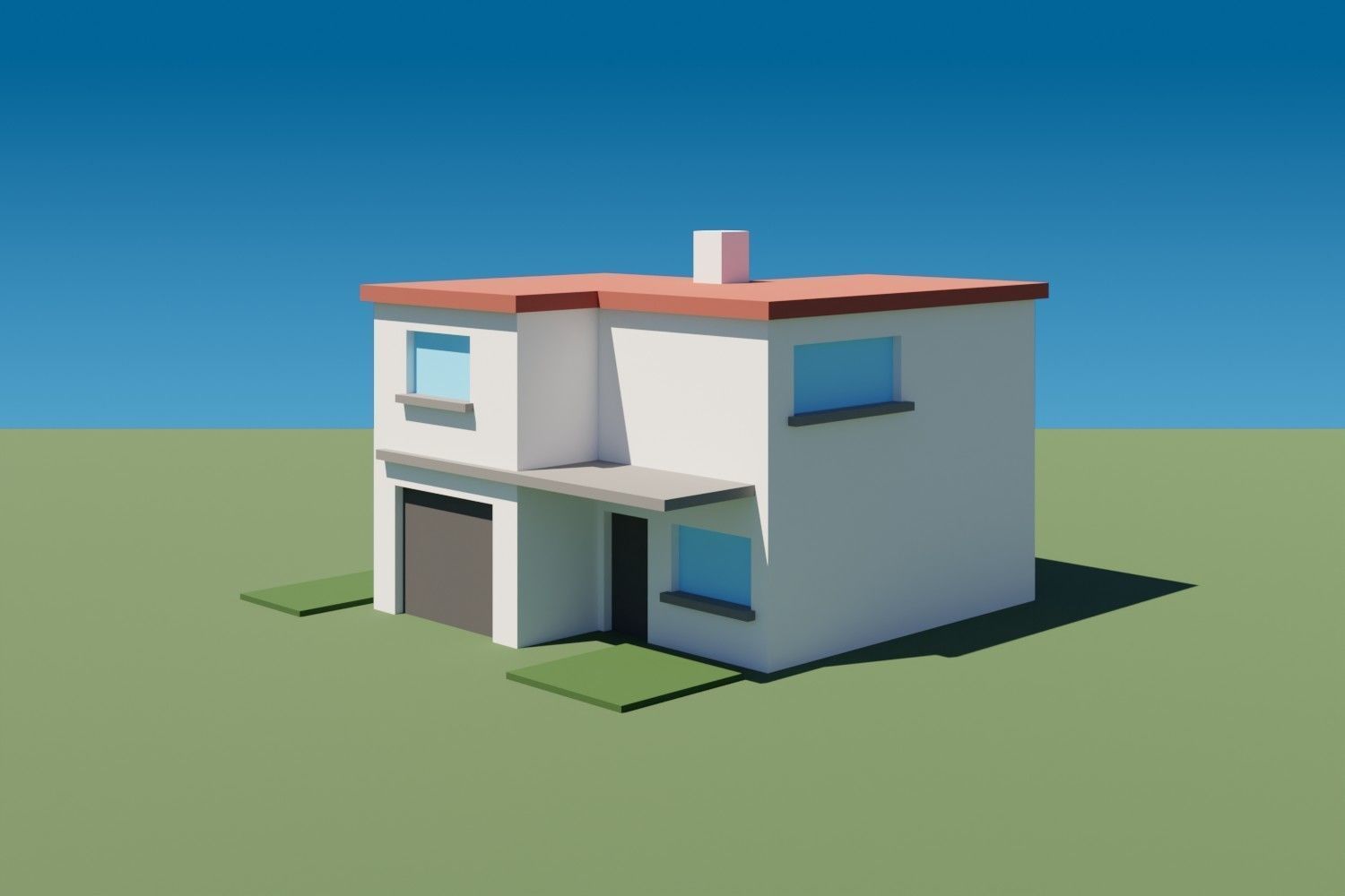 Lowpoly Buildings Set 2 house Low-poly 3D model_10