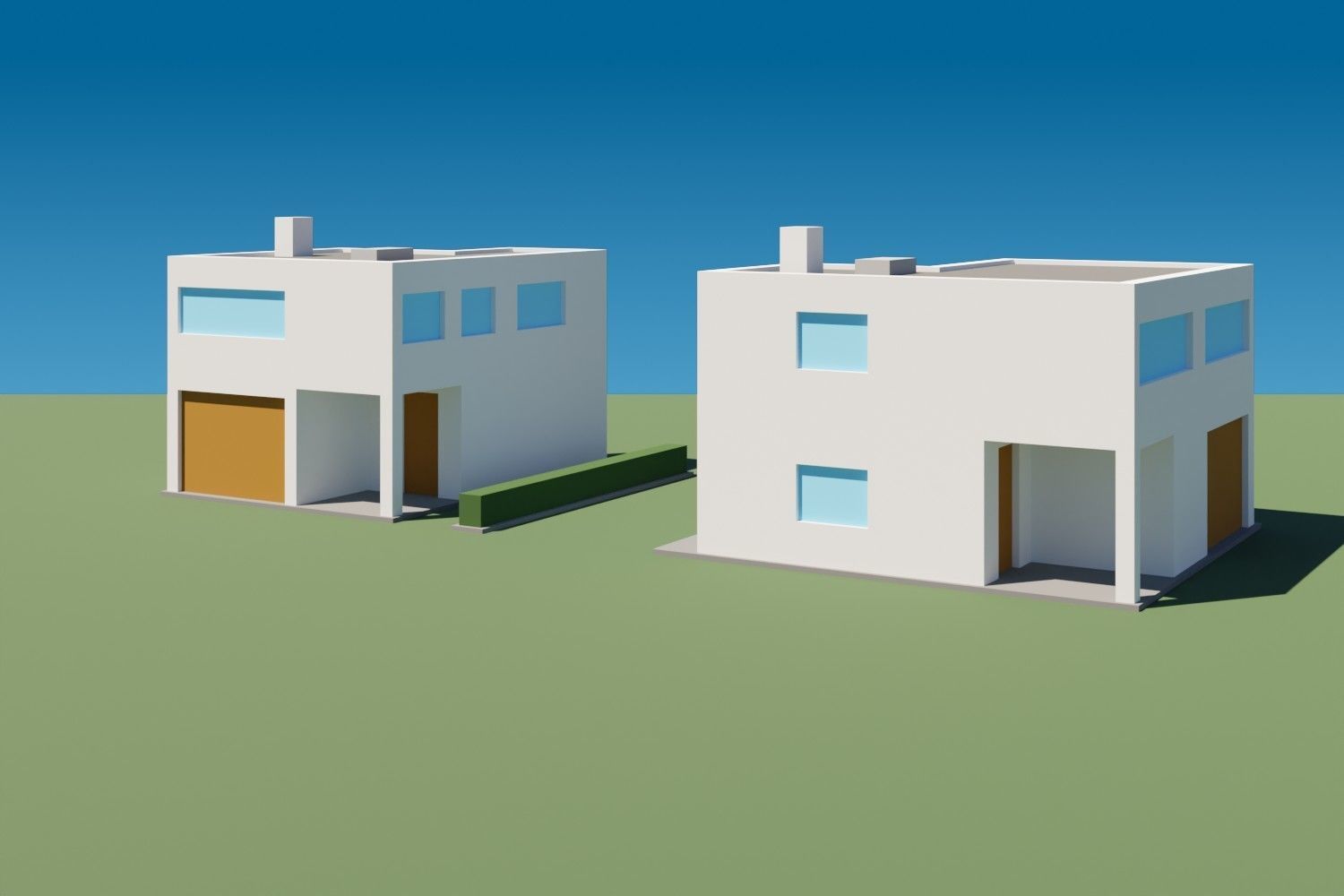 Lowpoly Buildings Set 3 modern house Low-poly 3D model_4