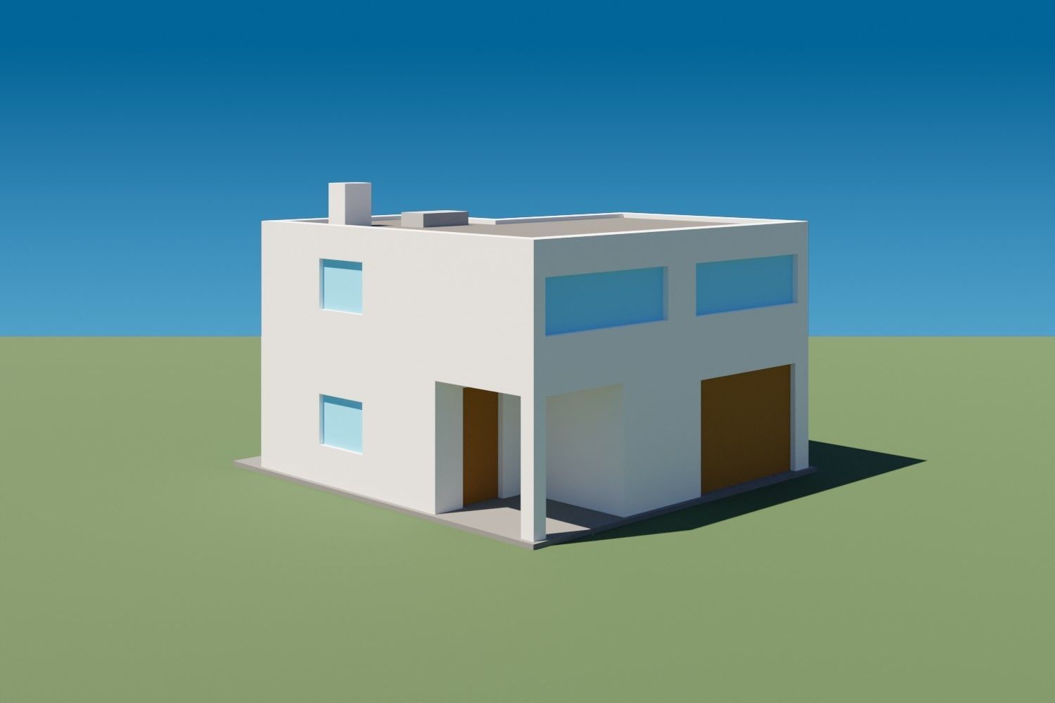 Lowpoly Buildings Set 3 modern house Low-poly 3D model_15
