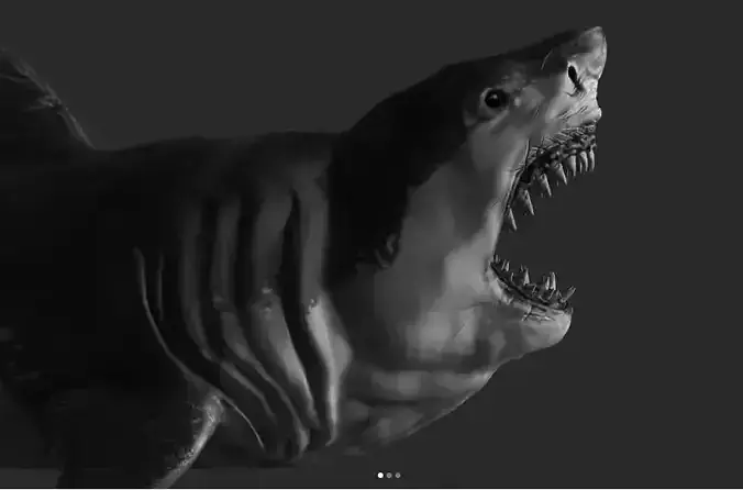 Great White Shark in High Poly