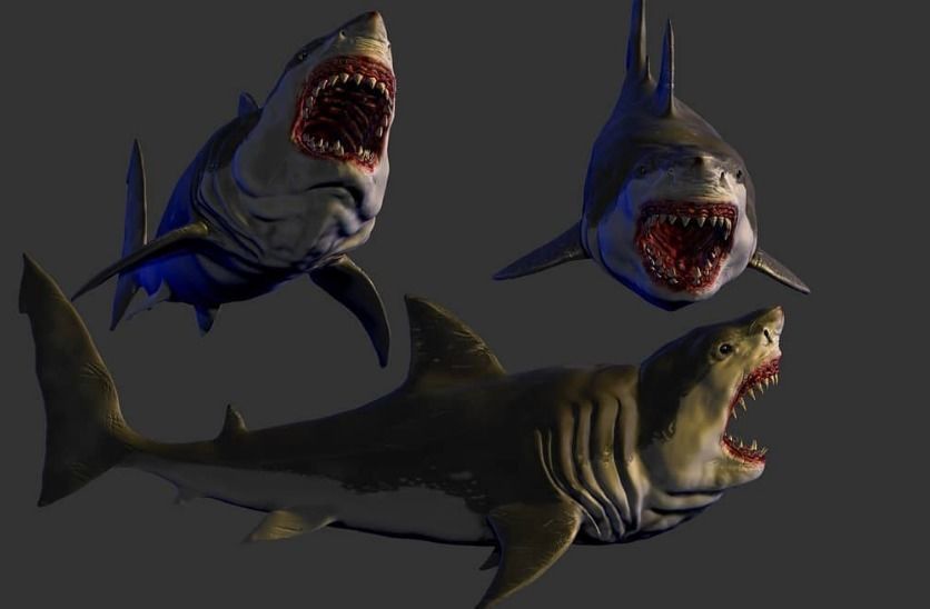Great White Shark in High Poly 3D print model_1