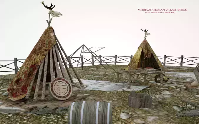  Medieval Shaman Village Design  Set