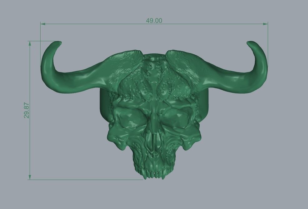Demon Skull Ring STL 3D print model_7
