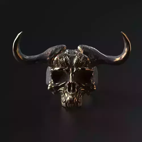 Demon Skull Ring STL