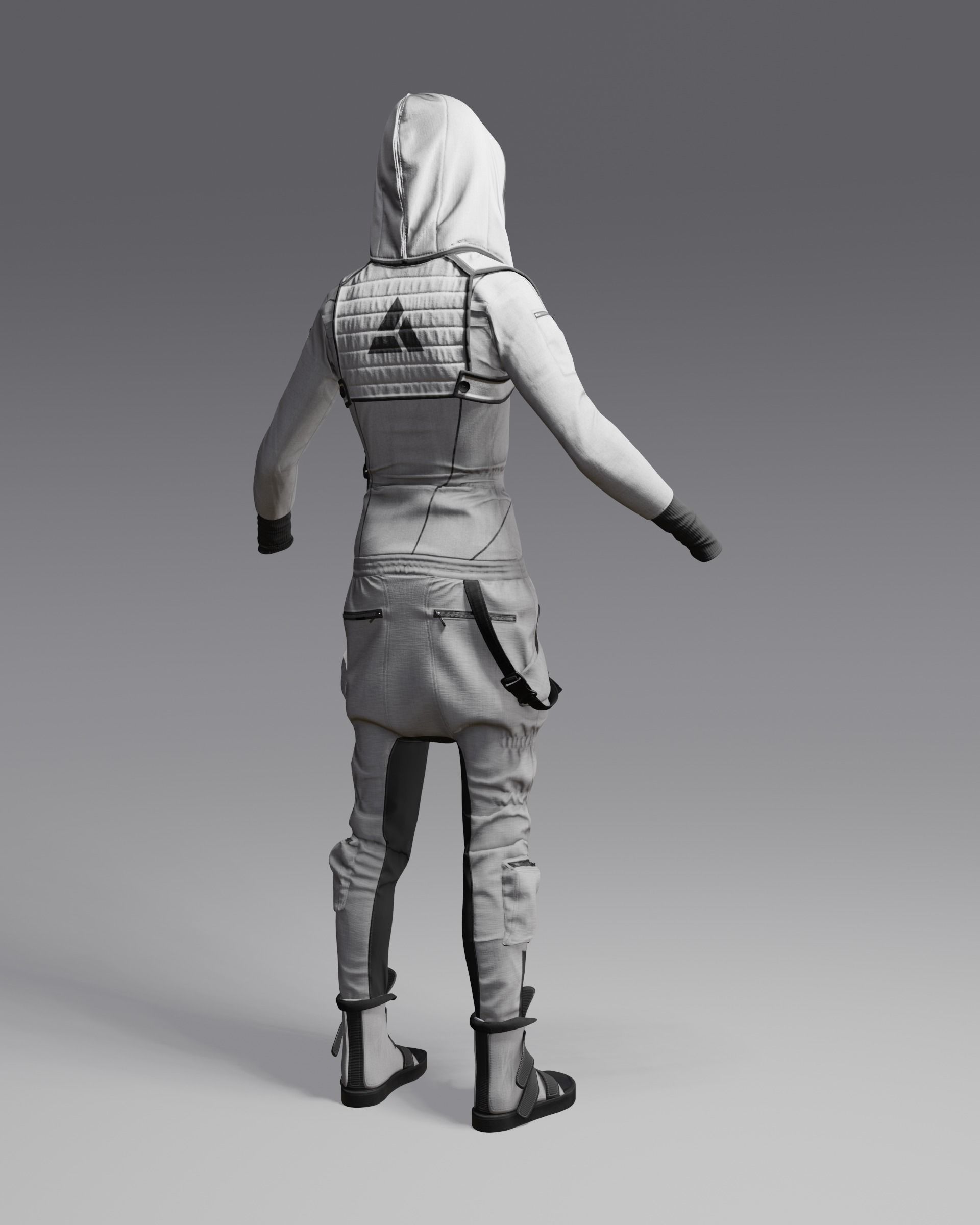 Clothes outfit 3D model Low-poly 3D model_2