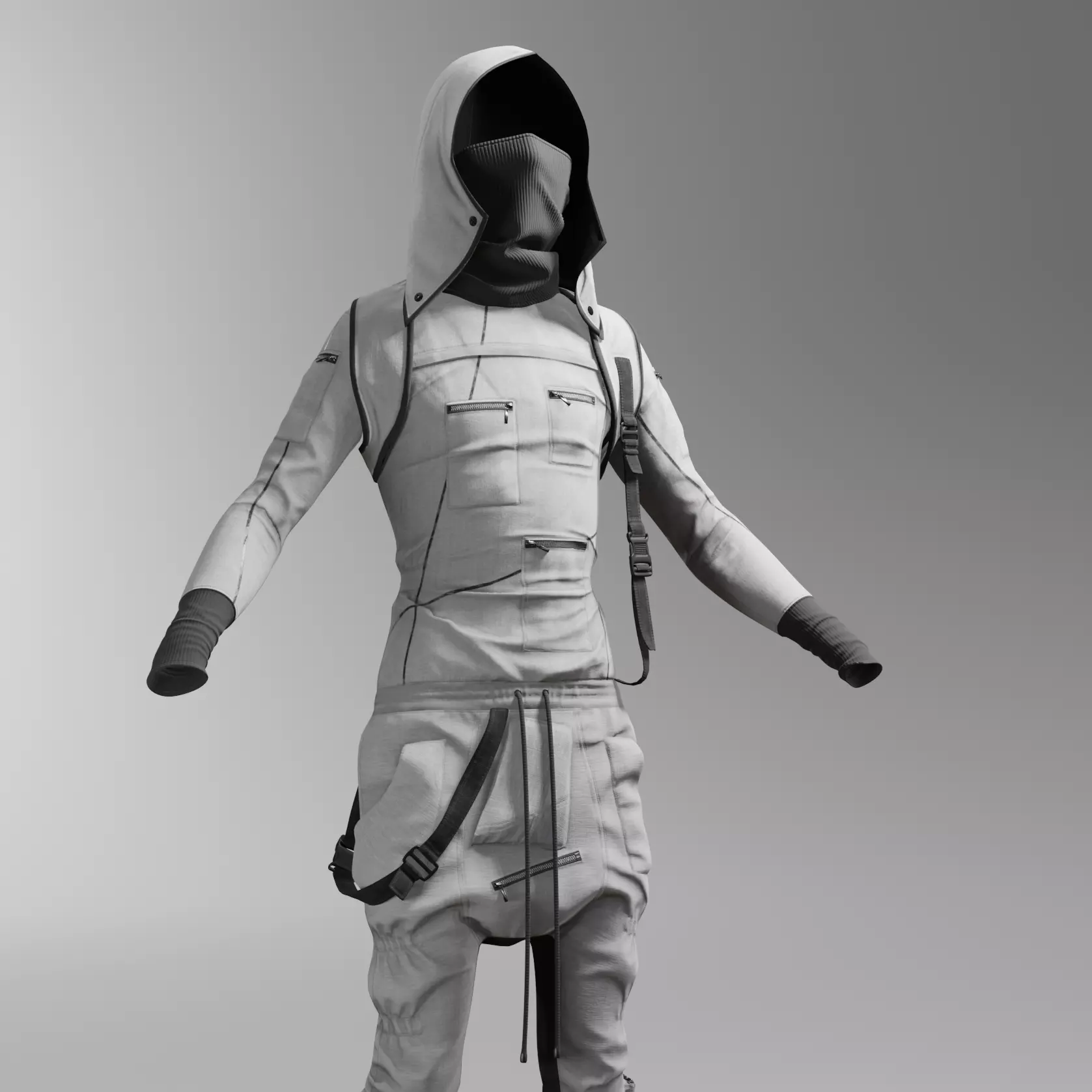 Clothes outfit 3D model Low-poly 3D model_0
