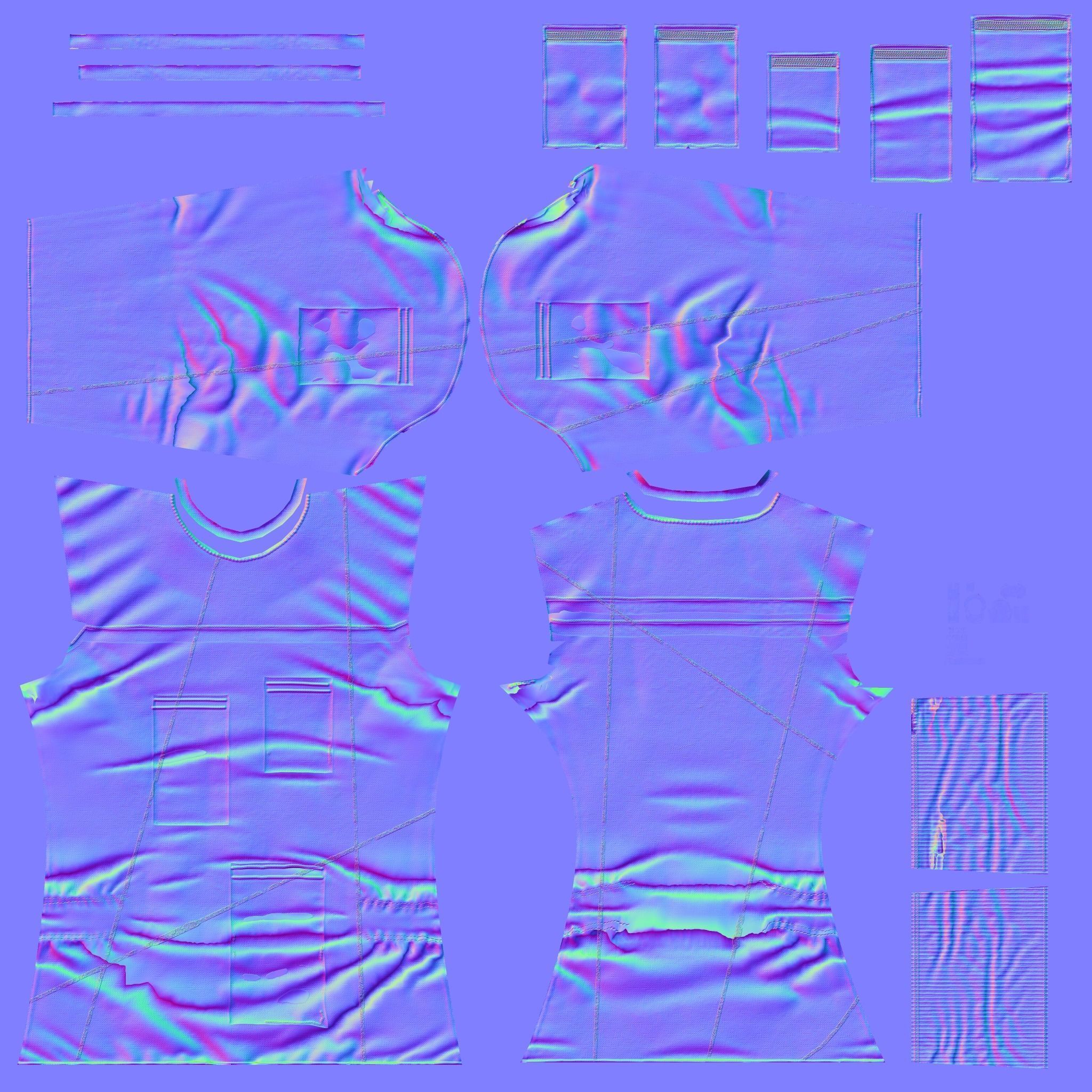 Clothes outfit 3D model Low-poly 3D model_23