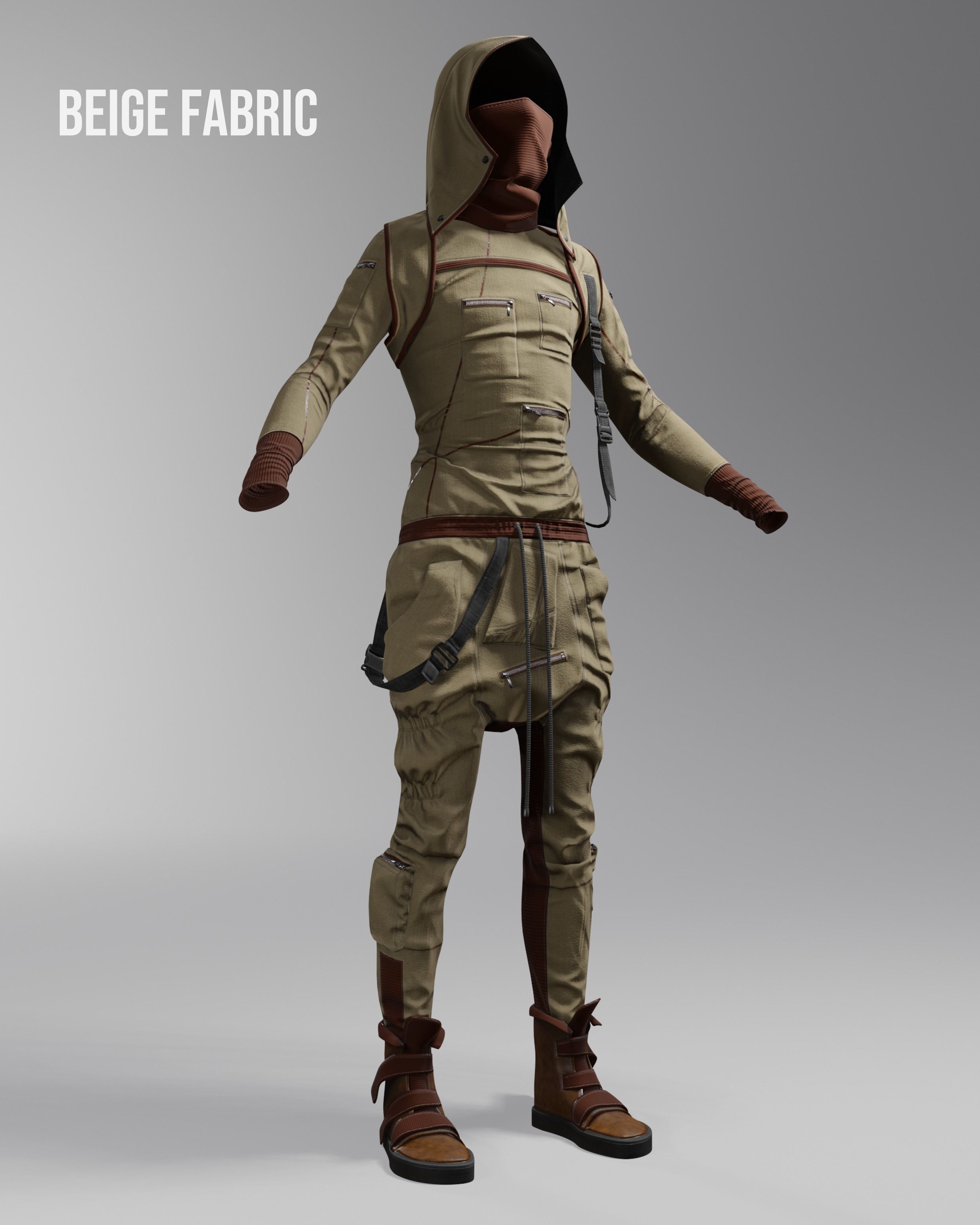 Clothes outfit 3D model Low-poly 3D model_6