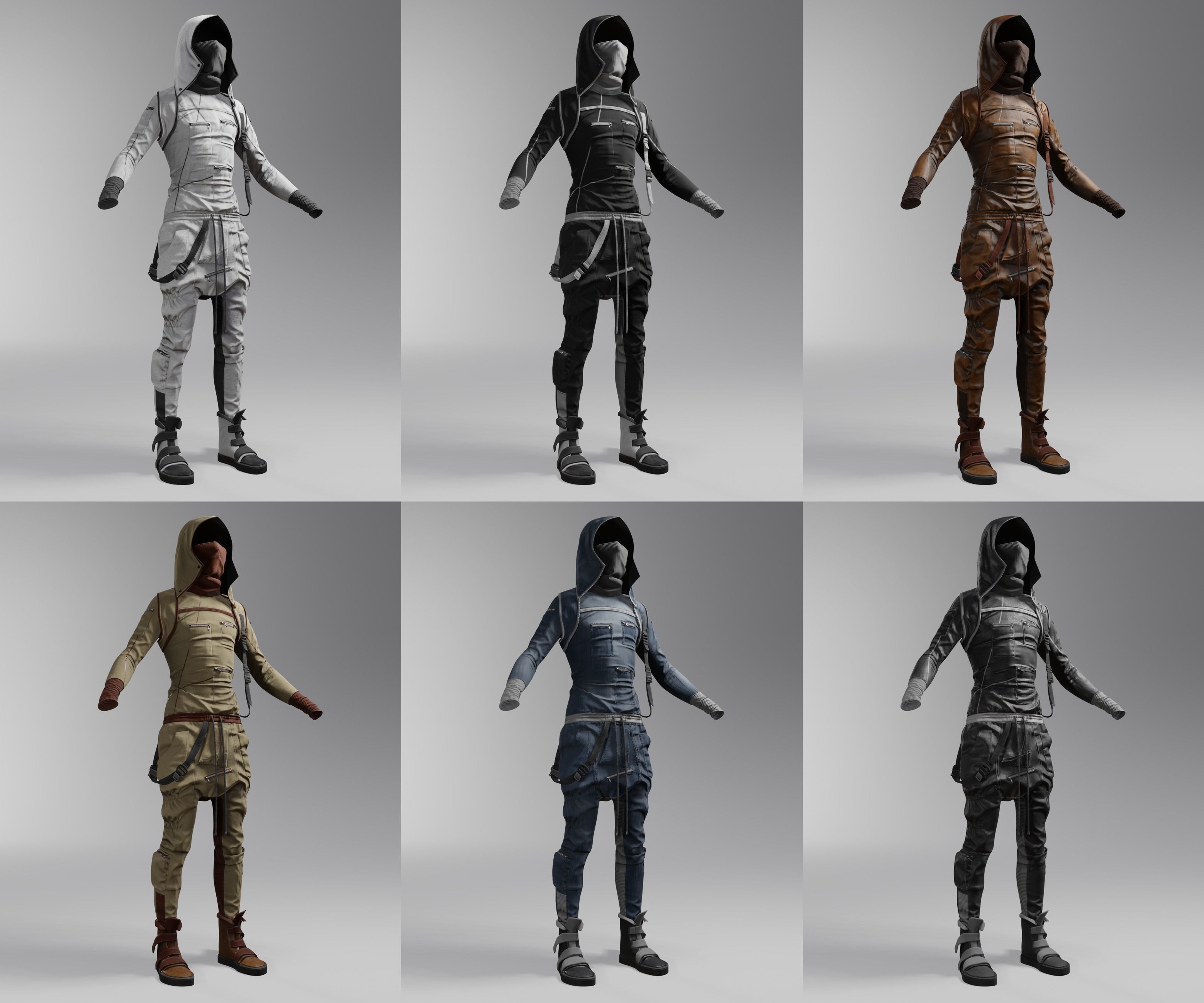 Clothes outfit 3D model Low-poly 3D model_3