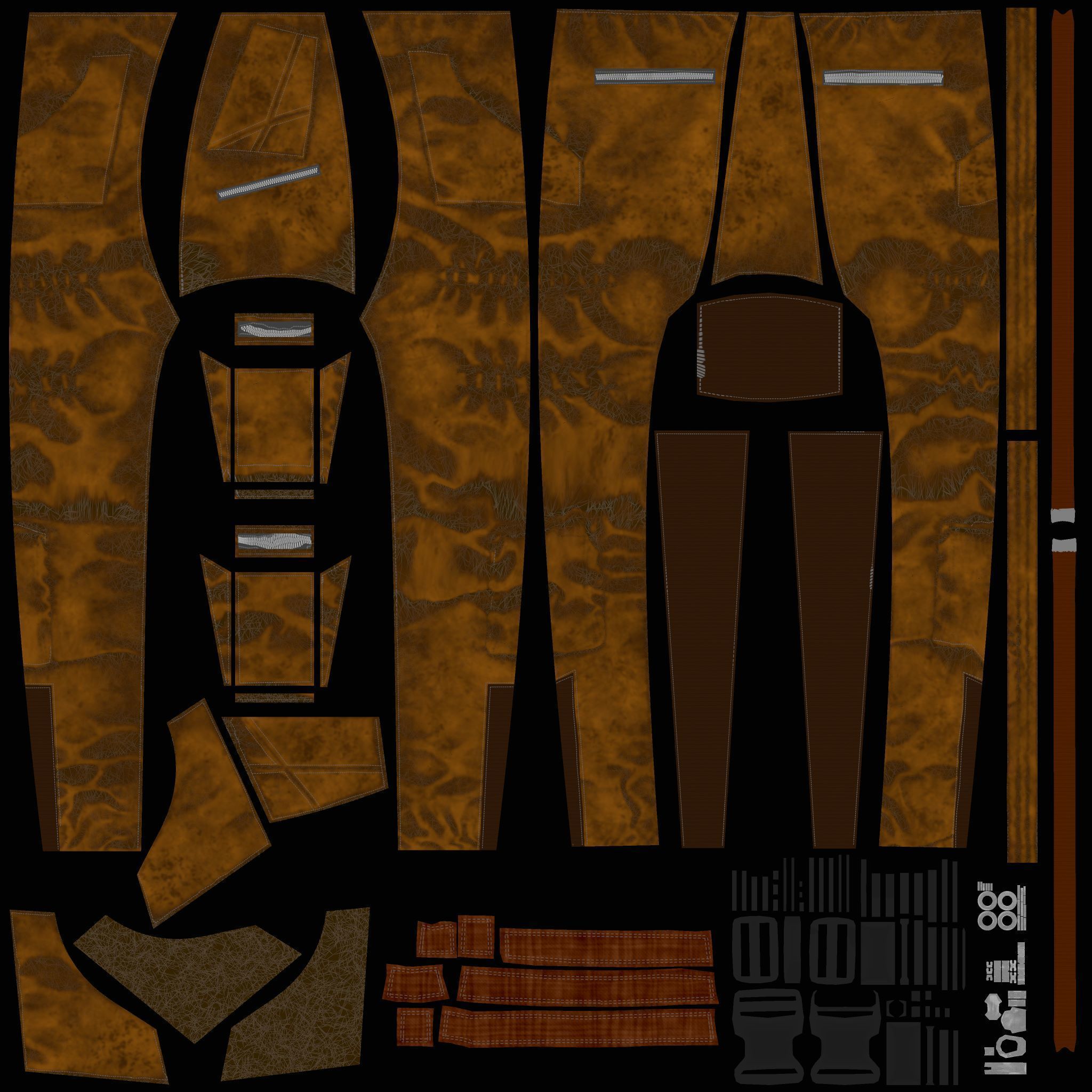 Clothes outfit 3D model Low-poly 3D model_20