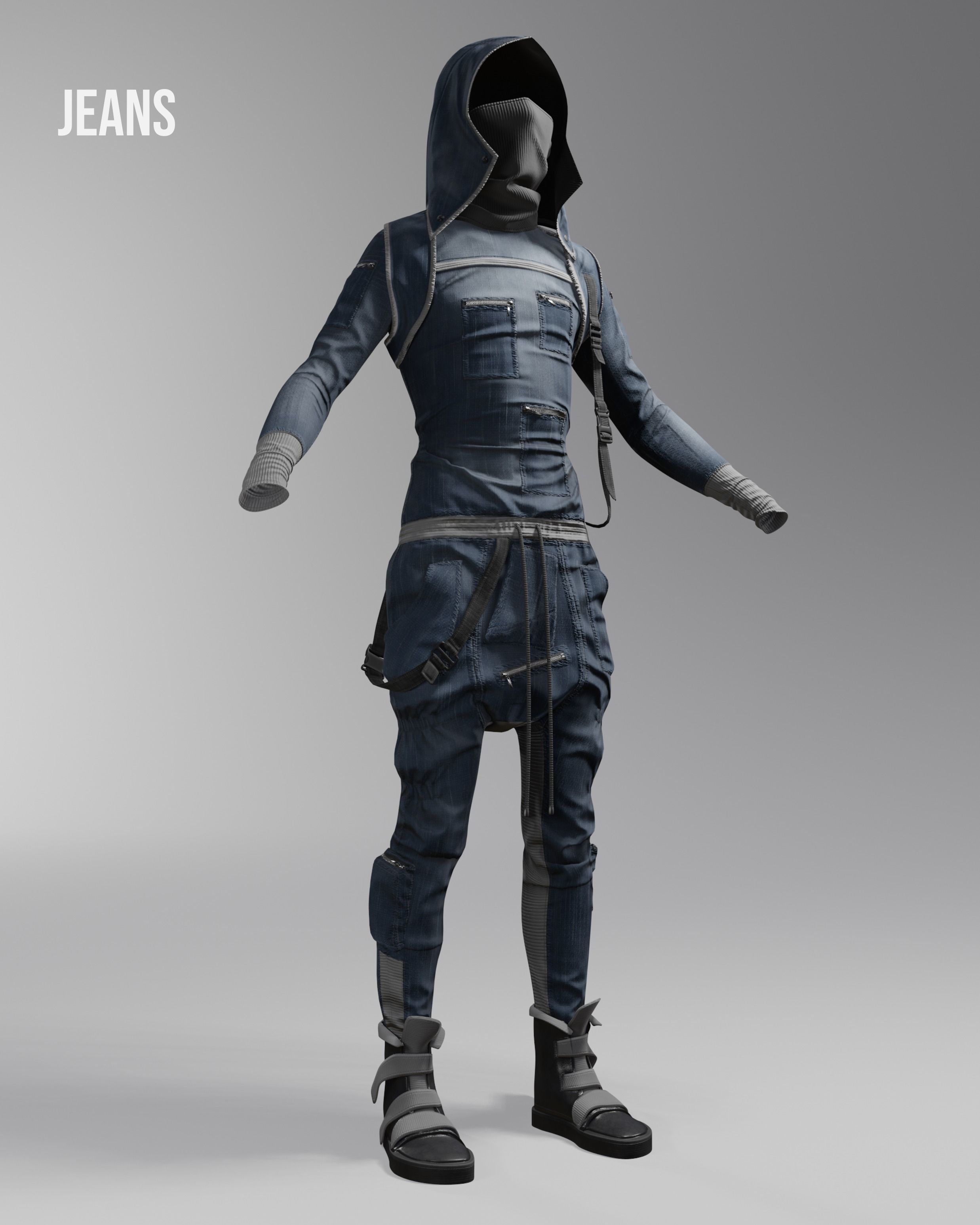 Clothes outfit 3D model Low-poly 3D model_7