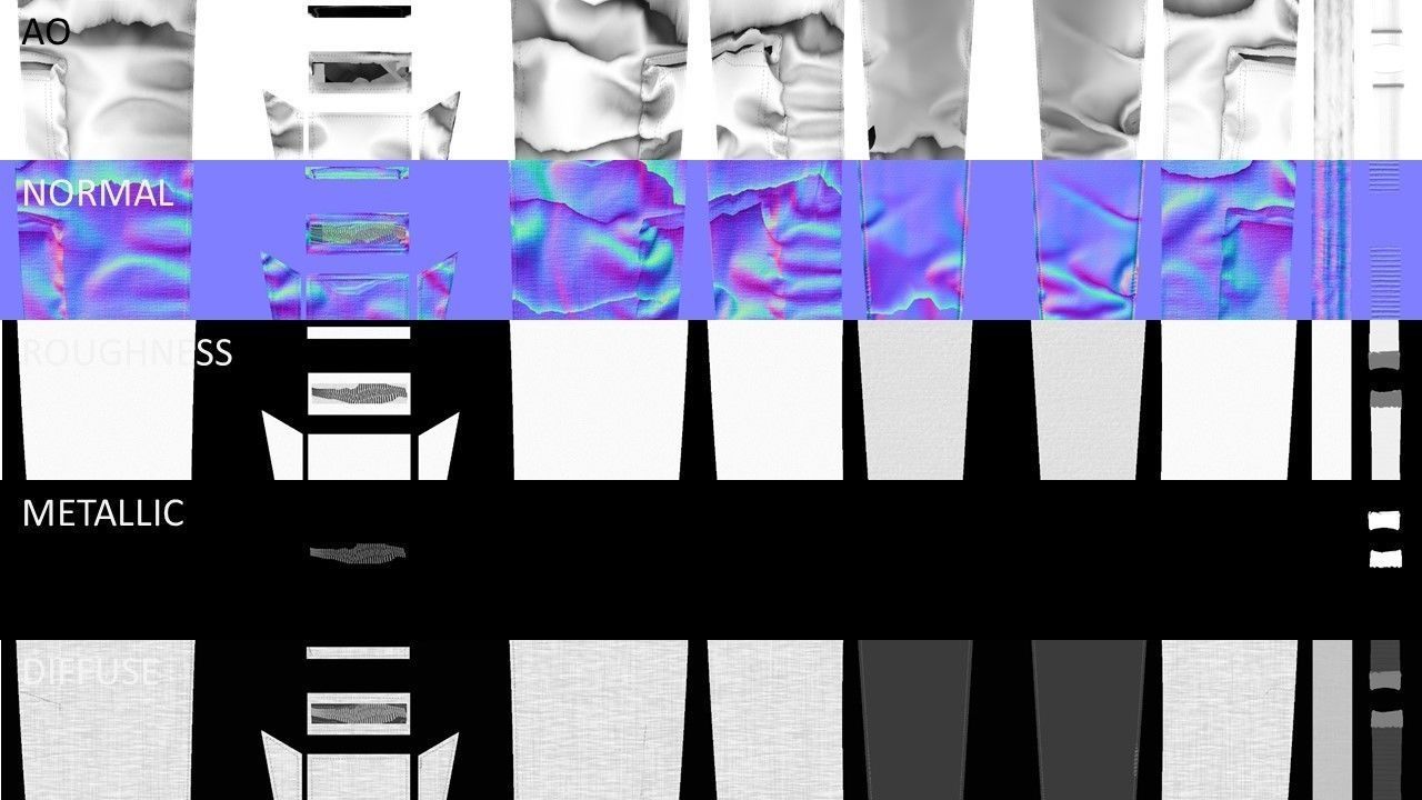 Clothes outfit 3D model Low-poly 3D model_19