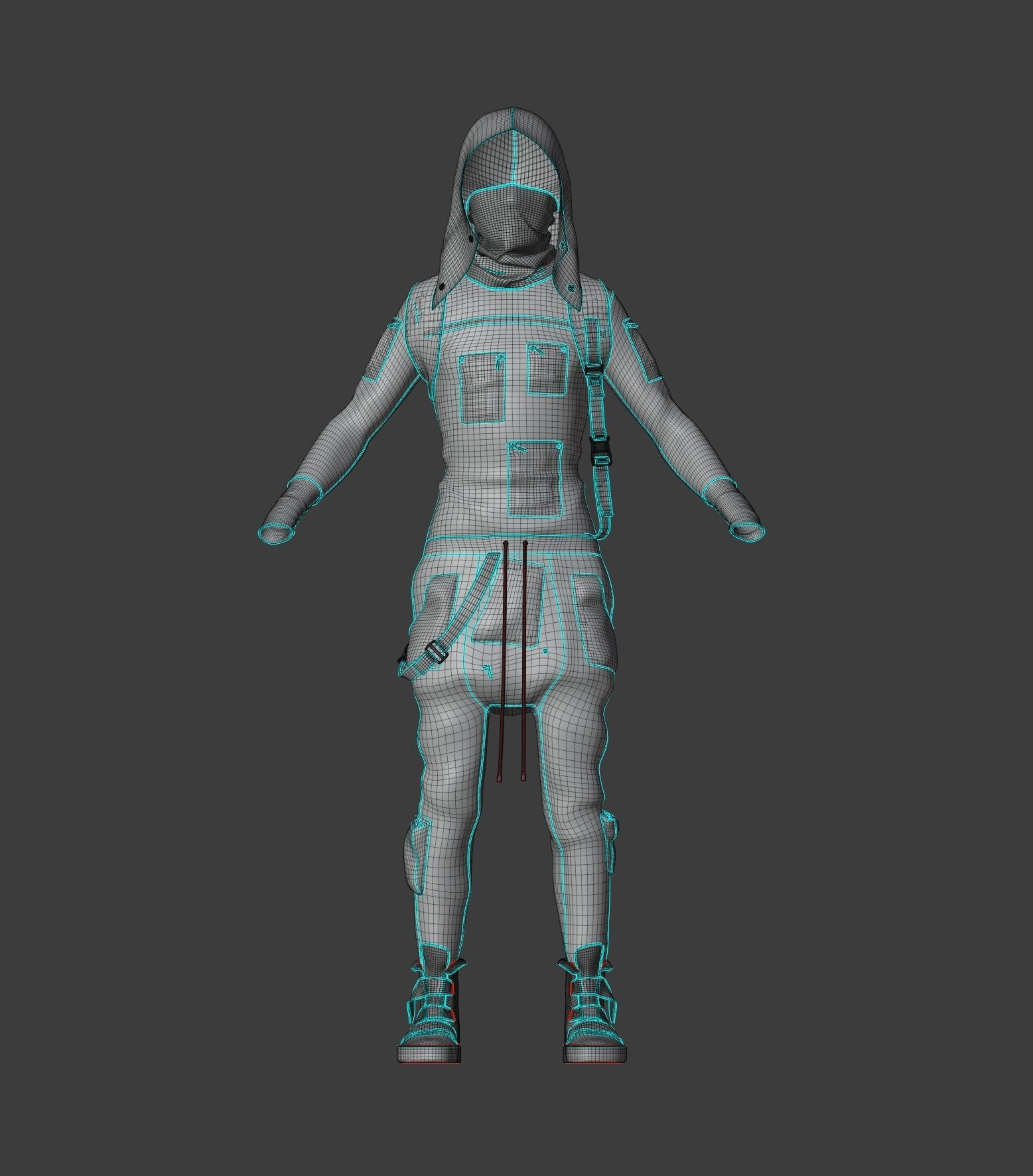 Clothes outfit 3D model Low-poly 3D model_18