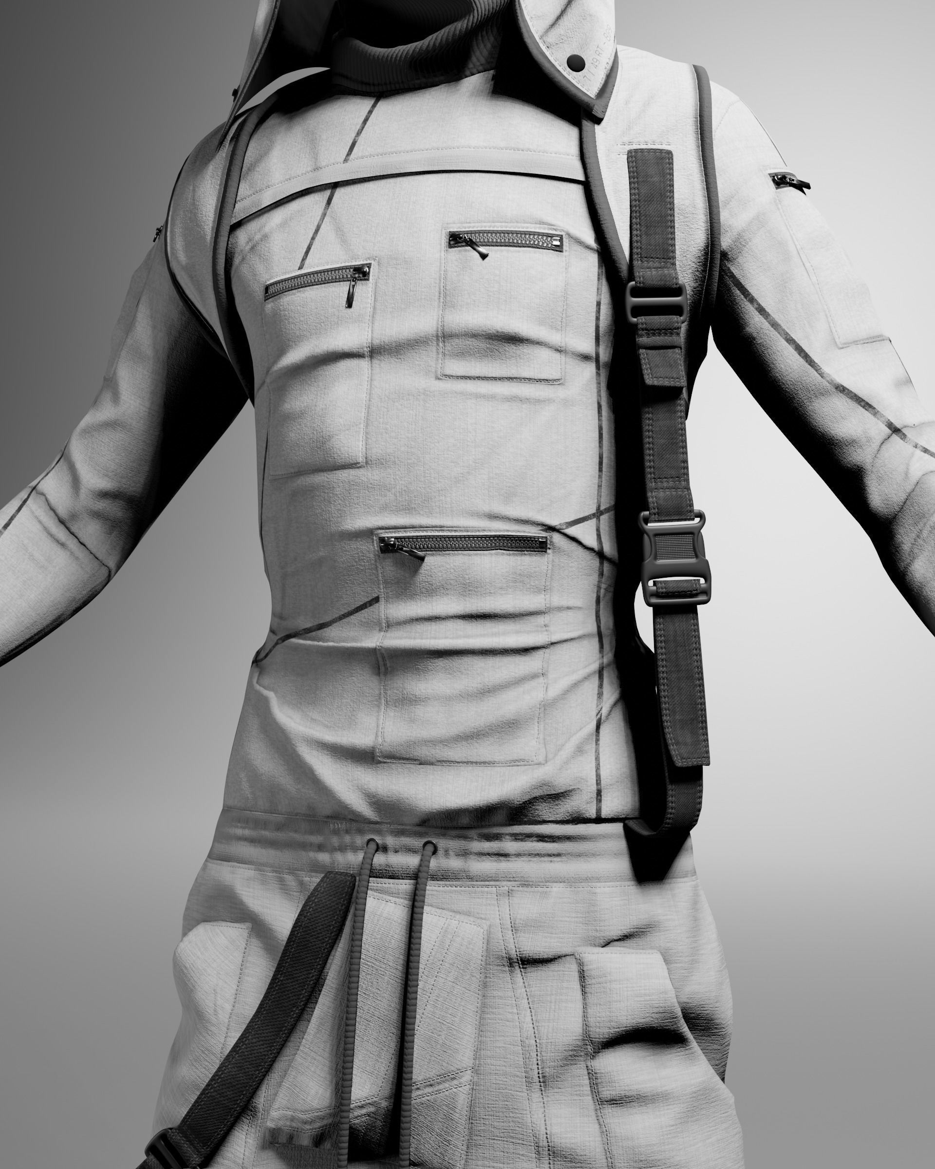 Clothes outfit 3D model Low-poly 3D model_16