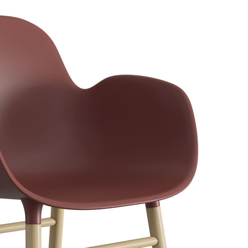 Form Armchair Oak 3D model_2