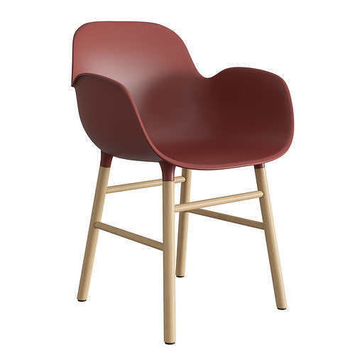 Form Armchair Oak 3D model
