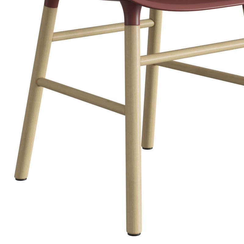 Form Armchair Oak 3D model_3