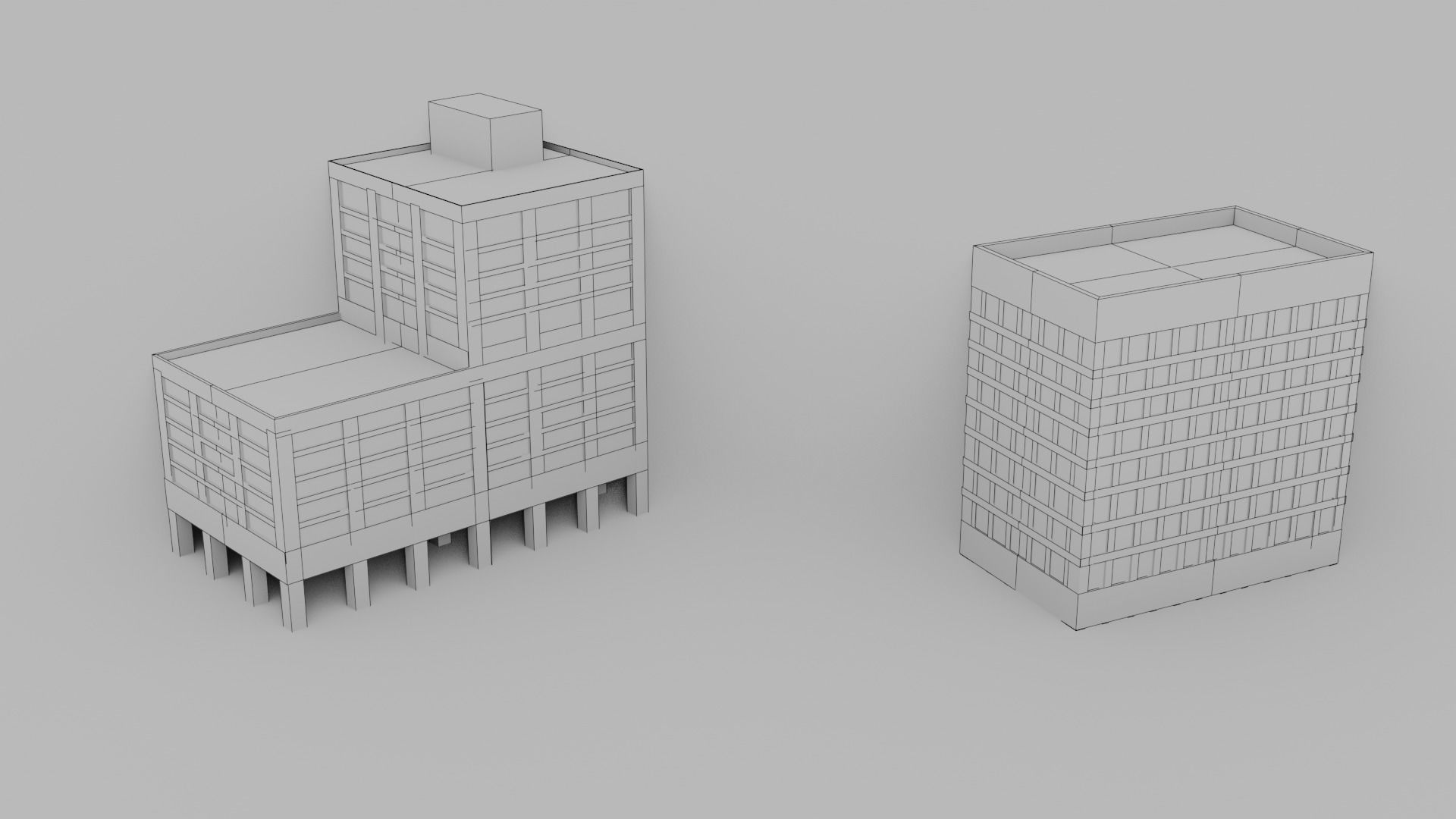 Low Poly Buildings Pack Vol-1 - Game Ready - PBR Low-poly 3D model_16