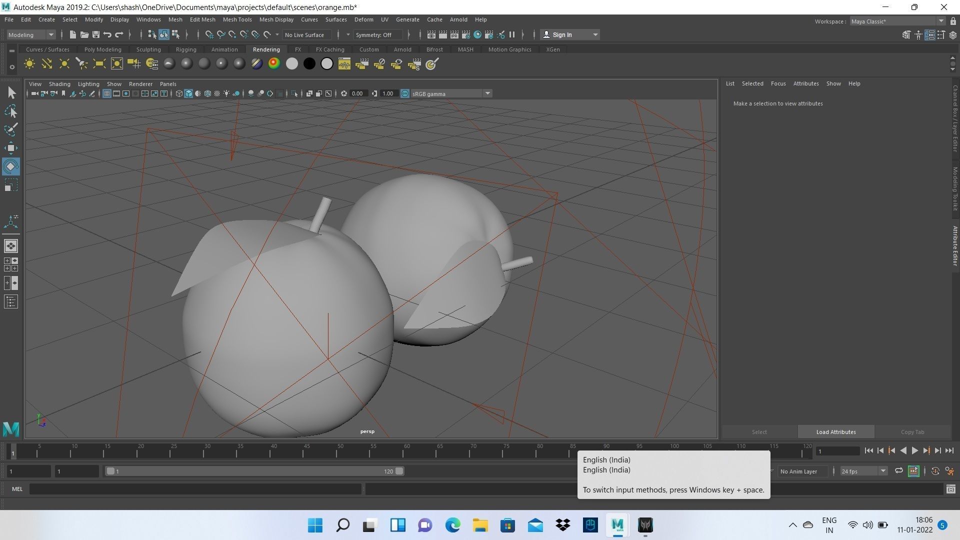 ORANGE MODEL AUTODESK MAYA 2019 Low-poly 3D model_4