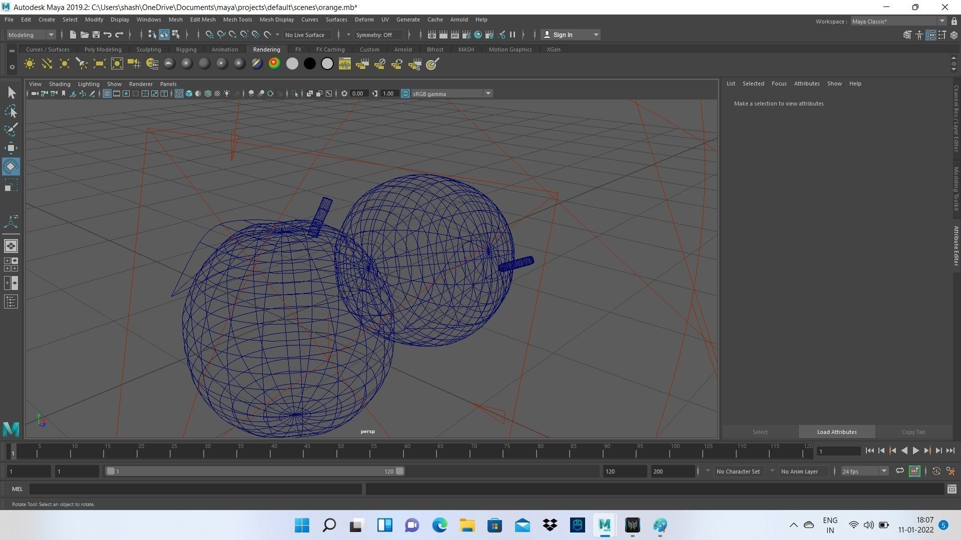 ORANGE MODEL AUTODESK MAYA 2019 Low-poly 3D model_3