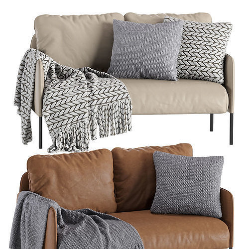 GLOSTAD LEATHER SOFA IKEA 3D model