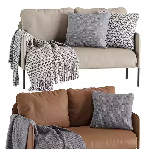 GLOSTAD LEATHER SOFA IKEA 3D model