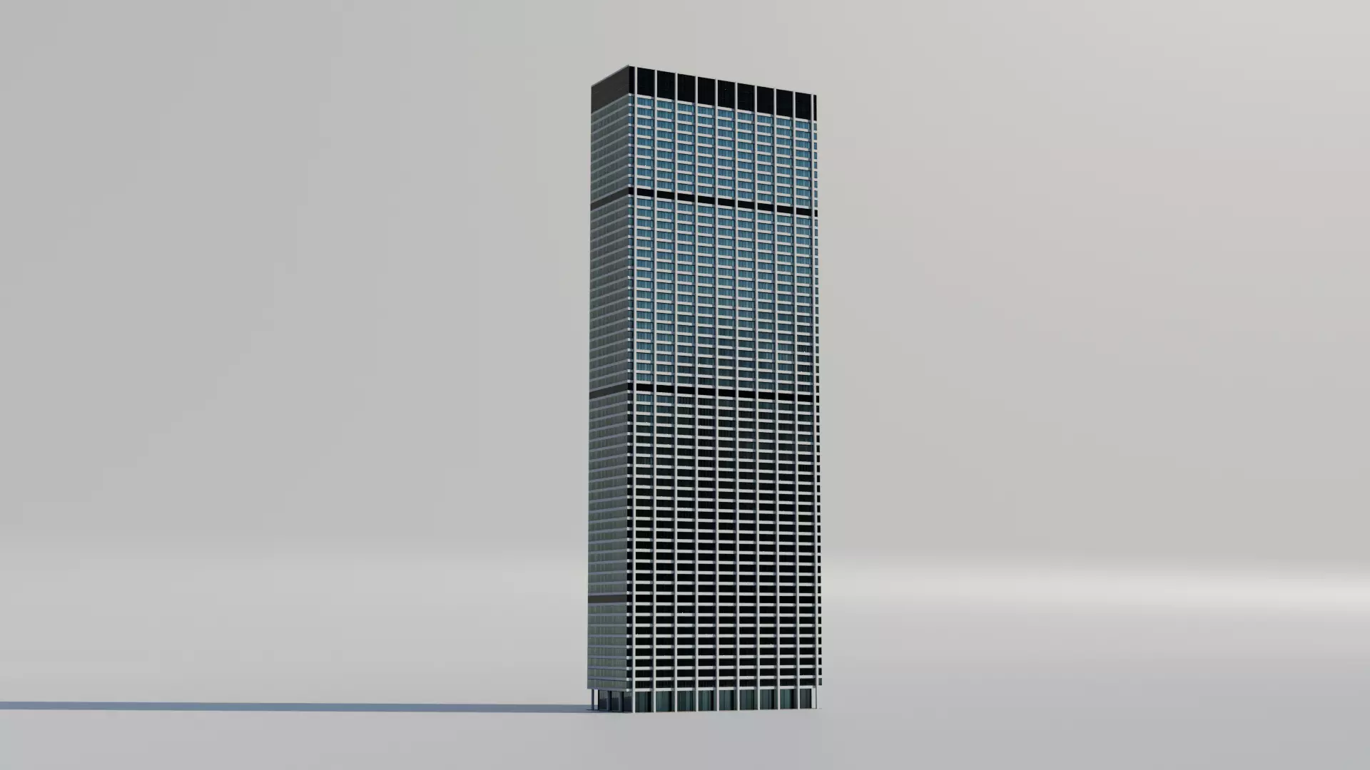 NYC One Chase Manhattan Plaza Low-poly 3D model_0