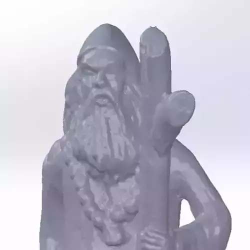 Darwesh 3D statue of wizard holding staff