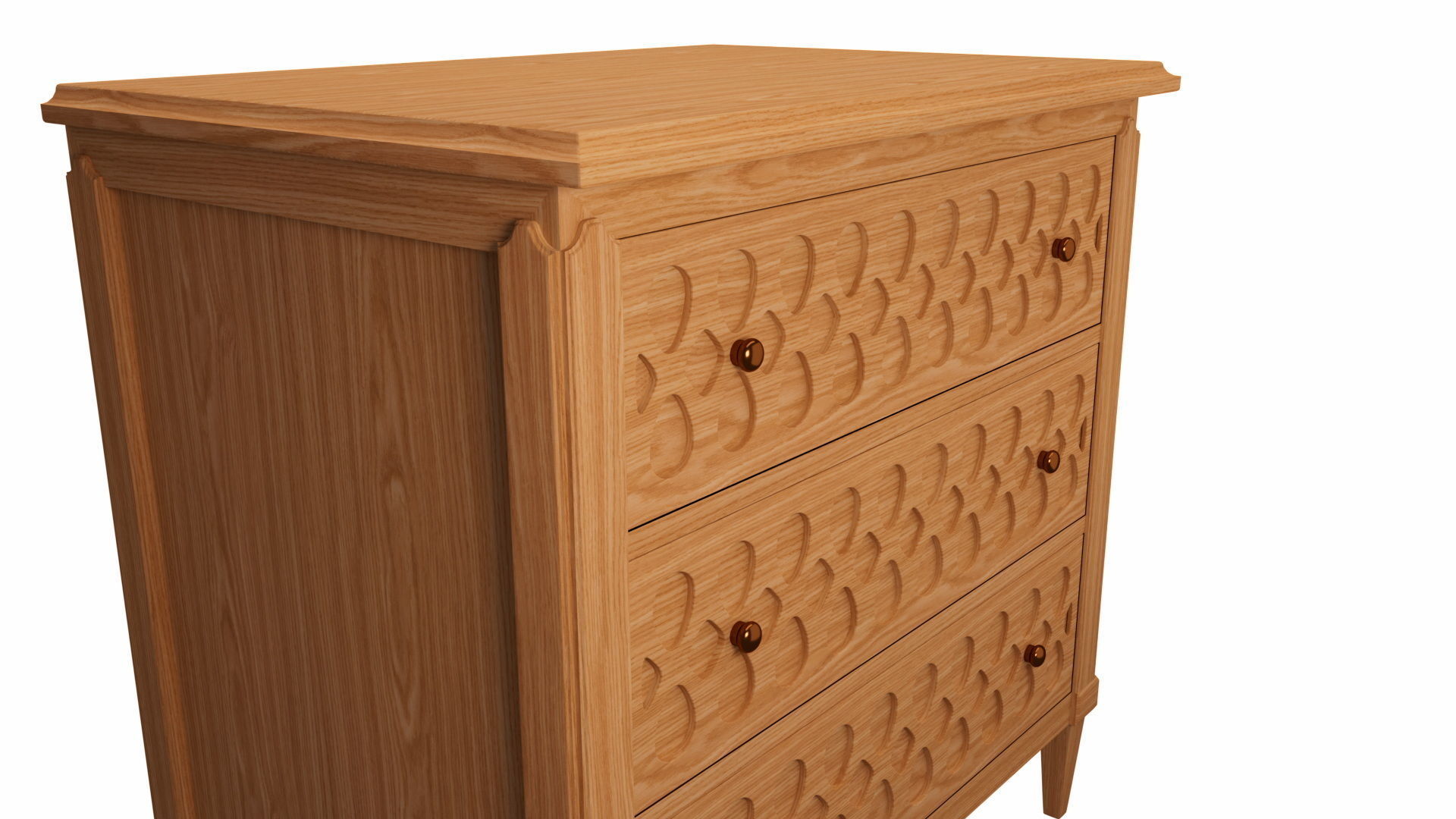 Nightstand wooden chest of drawers 3D model_5