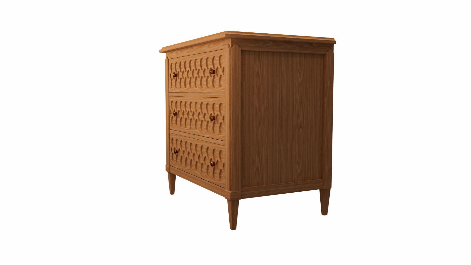 Nightstand wooden chest of drawers 3D model_2
