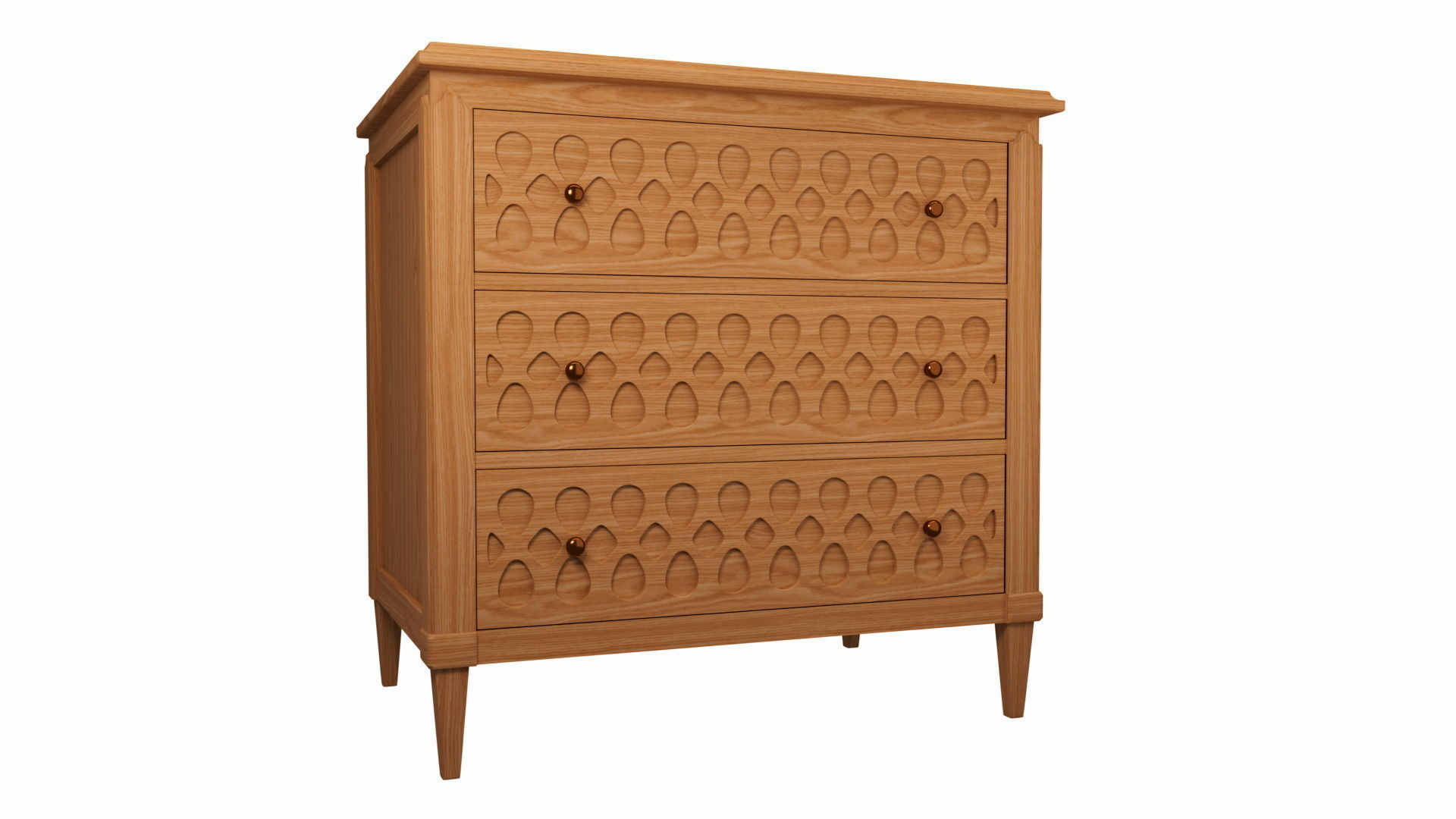 Nightstand wooden chest of drawers 3D model_1