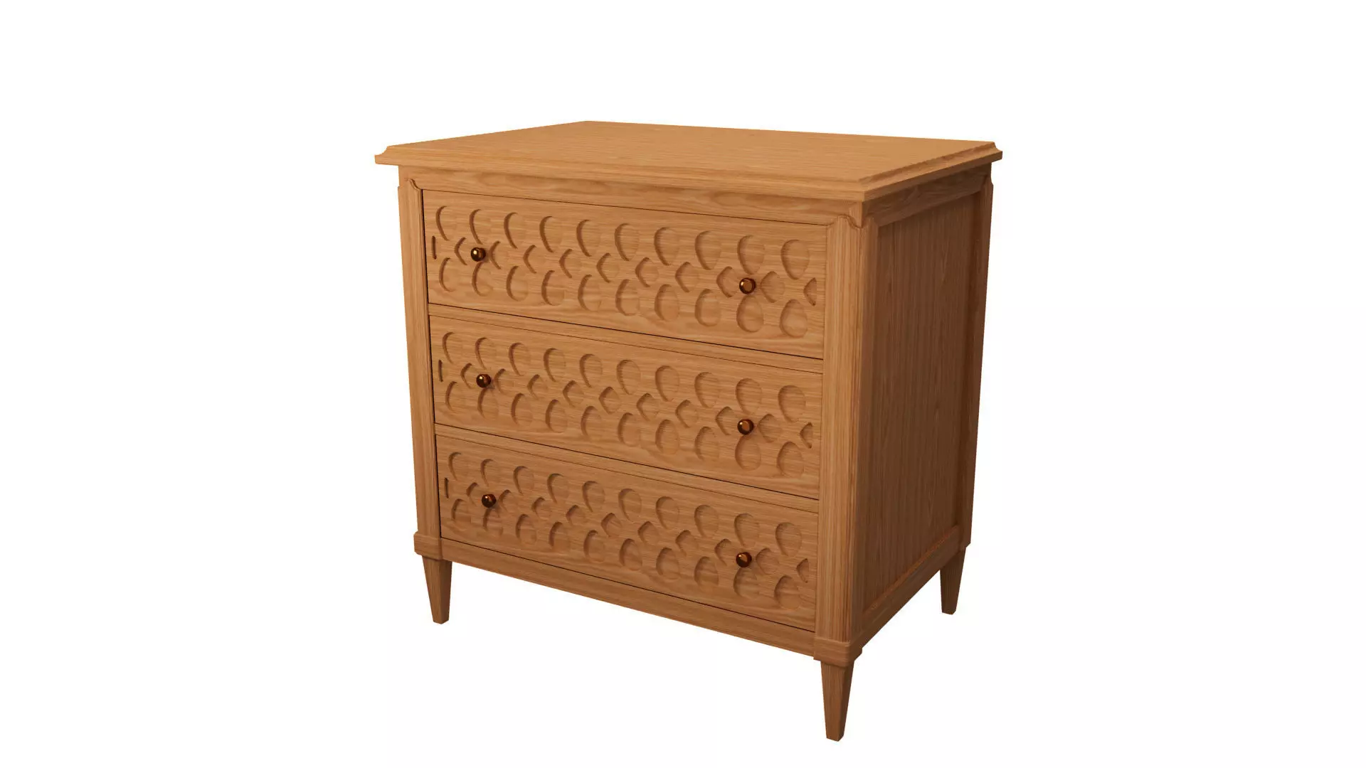 Nightstand wooden chest of drawers 3D model_0