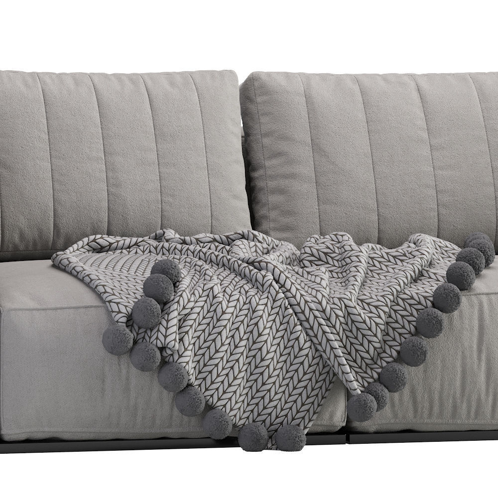 Modern Luna Modular Sofa 3 seat 3D model_5