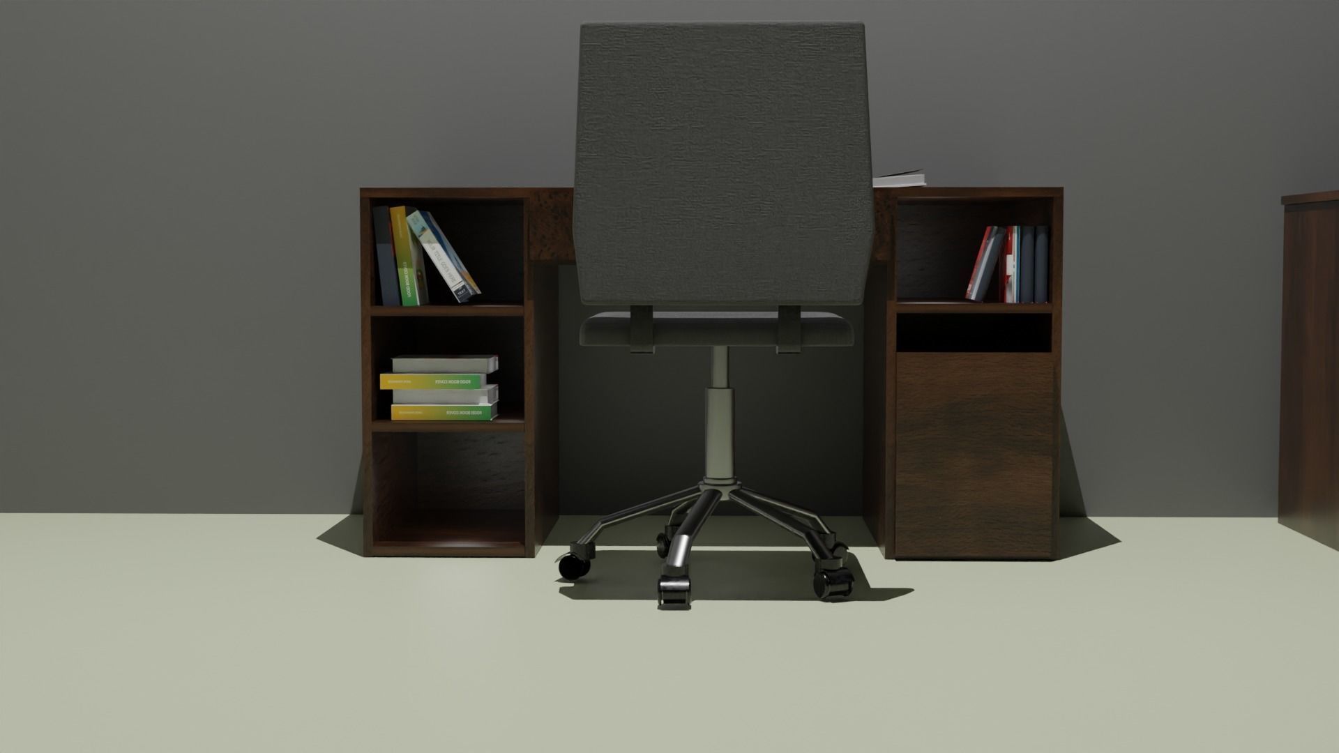 Wooden Office 3D model_4