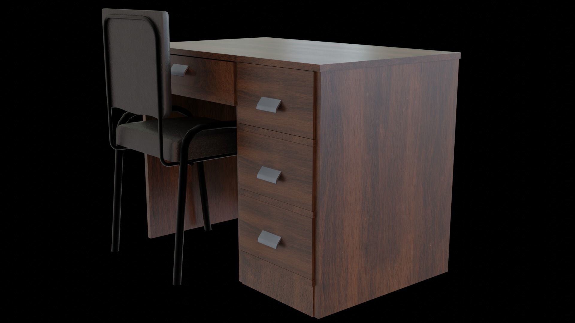 Wooden Office 3D model_6