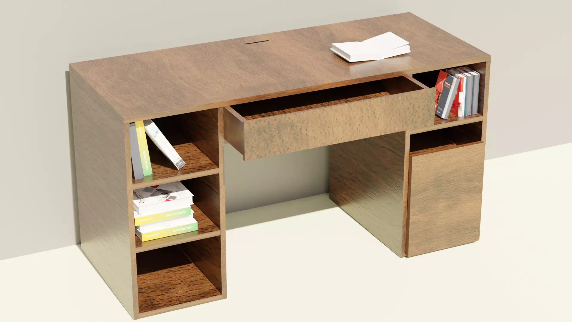 Wooden Office 3D model_0