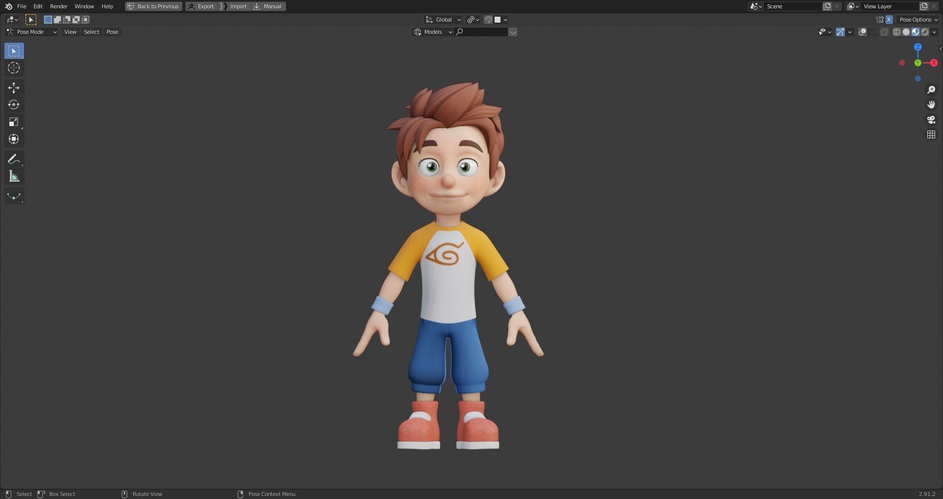 Kid Adventure - Rigged Character 3D Low-poly 3D model_4