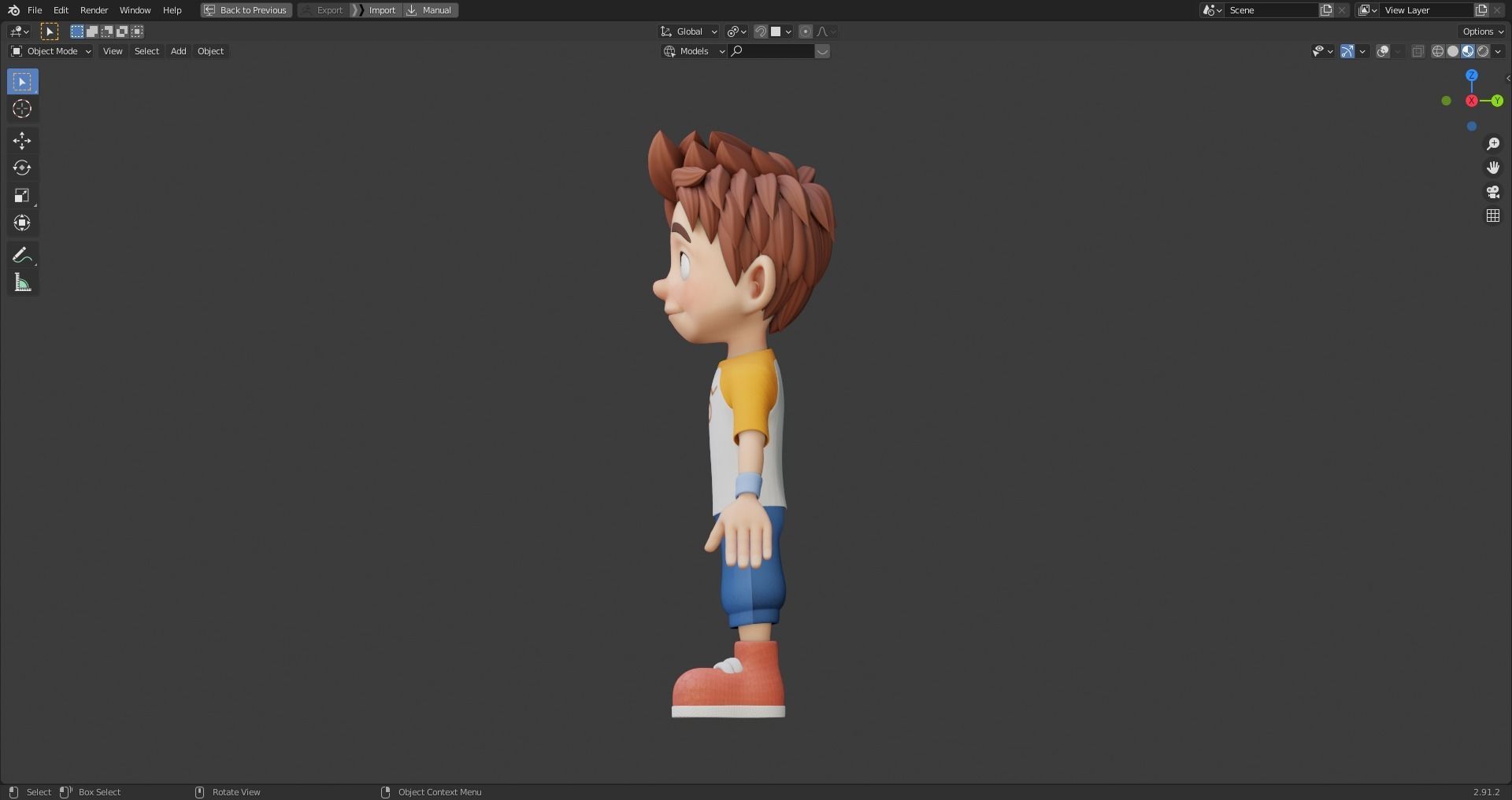 Kid Adventure - Rigged Character 3D Low-poly 3D model_2