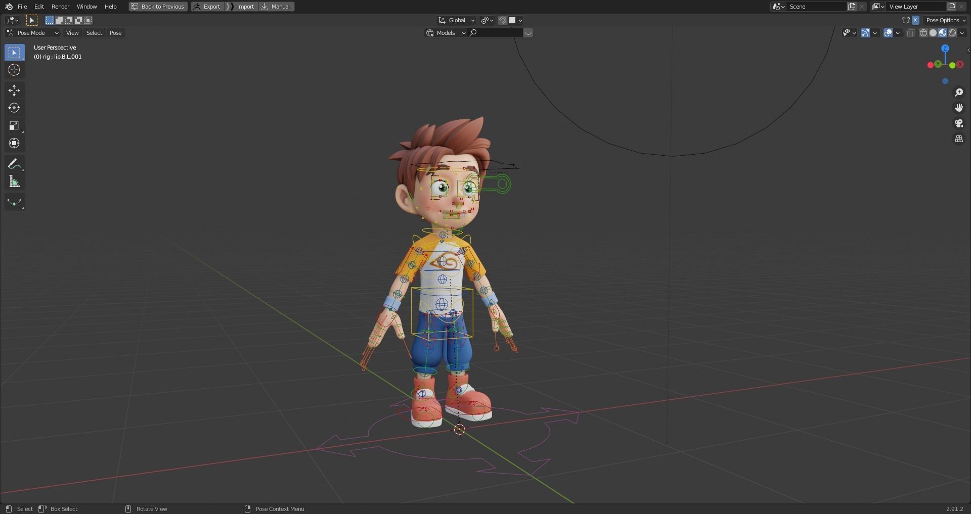 Kid Adventure - Rigged Character 3D Low-poly 3D model_3