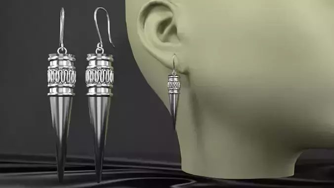 earrings silver spike