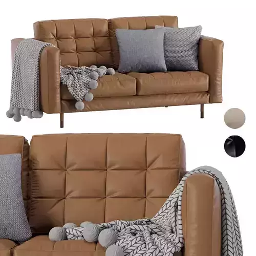 Landskrona Leather Sofa by Ikea