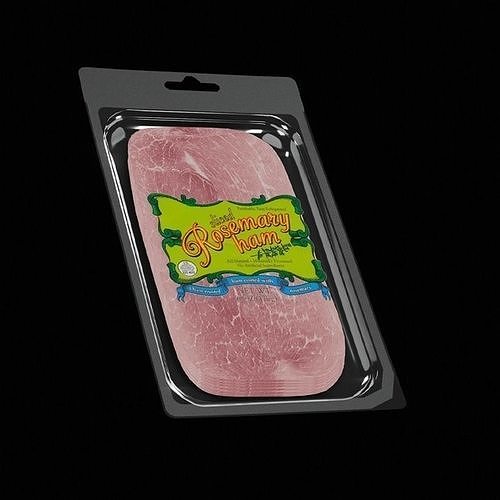 Sliced Ham 3D model 2