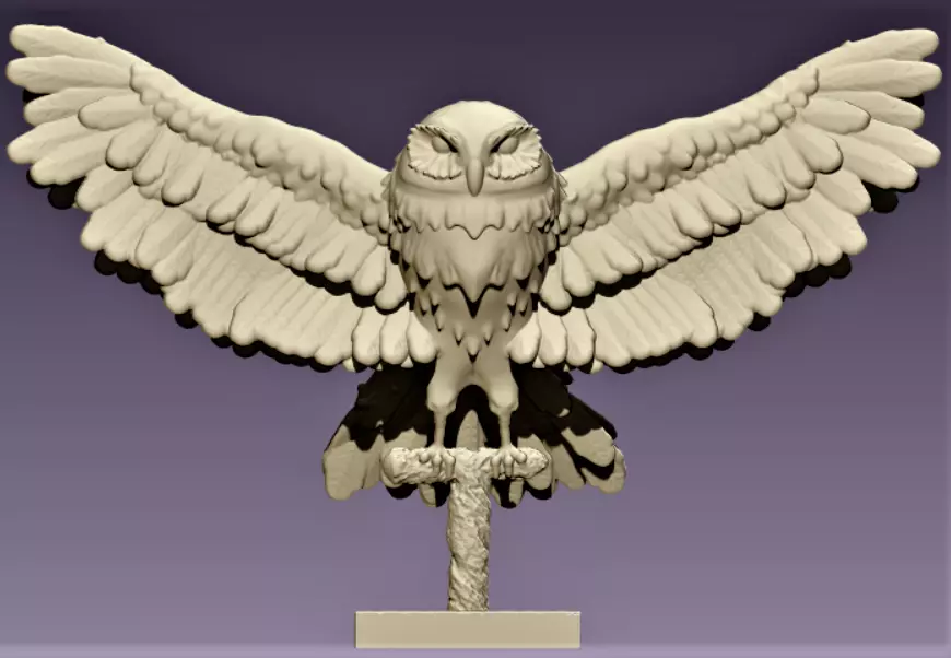 Owl  figurine  3D print model_0