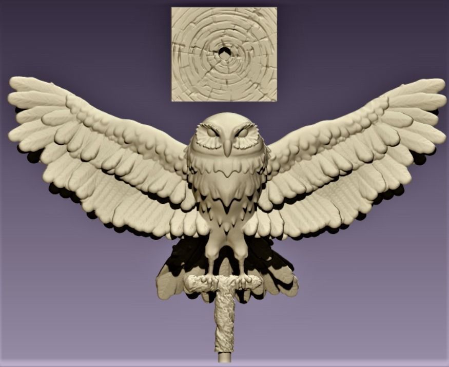 Owl  figurine  3D print model_1