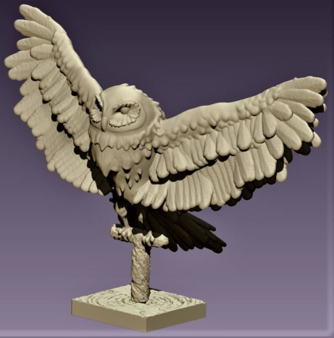 Owl  figurine  3D print model_5